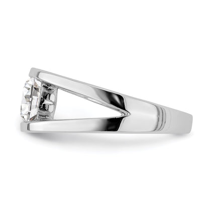 Sterling Silver Rhodium Plated Cz Ring (Size 7 Only)