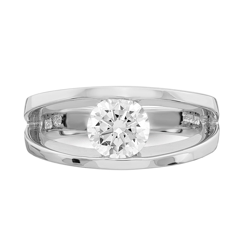Sterling Silver Rhodium Plated Cz Ring (Size 7 Only)