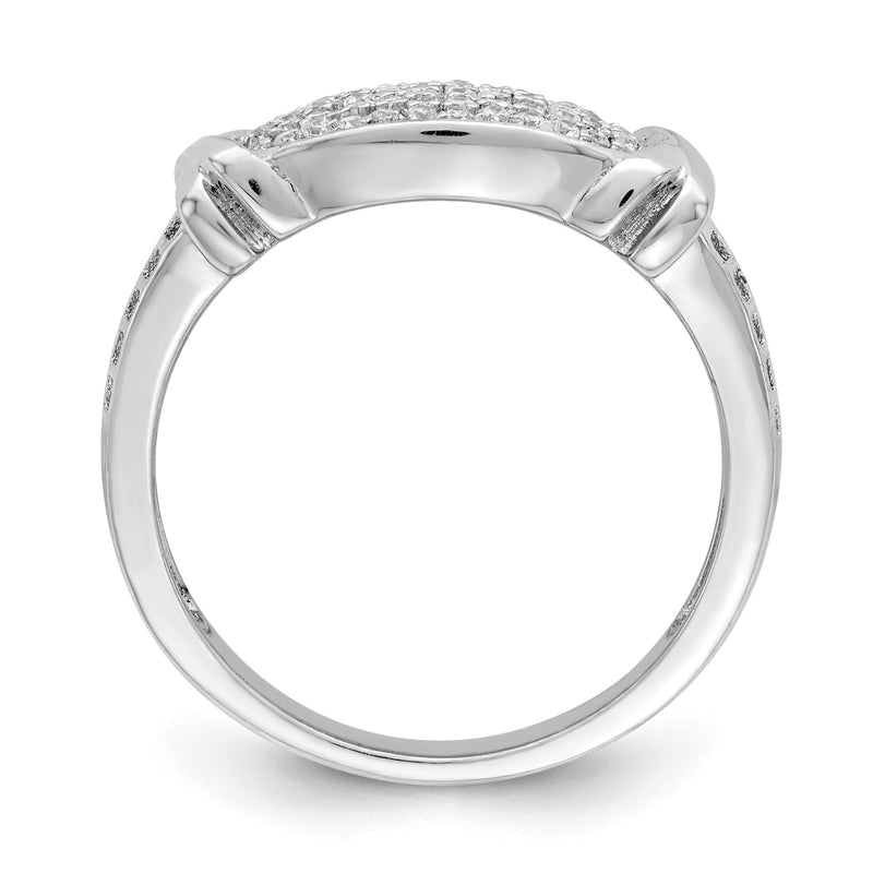 Sterling Silver Rhodium Plated Cz Ring