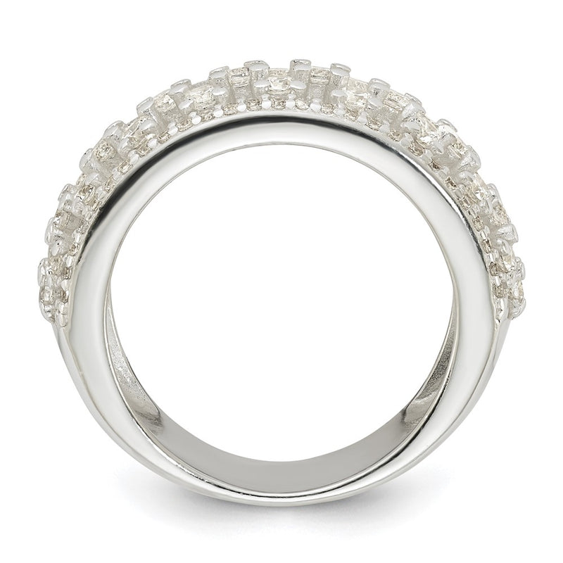 Sterling Silver Polished Cz Ring