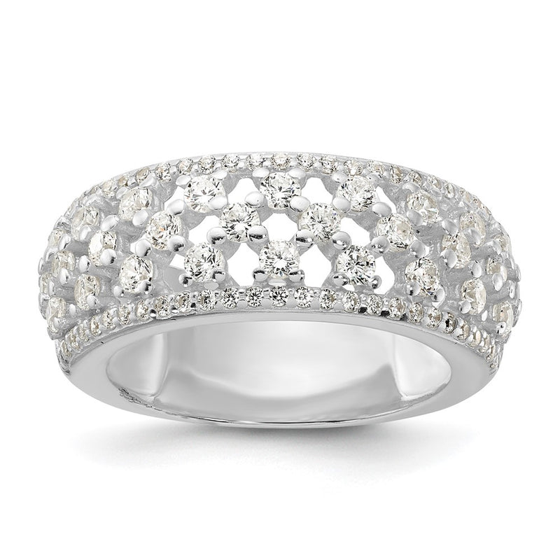 Sterling Silver Polished Cz Ring