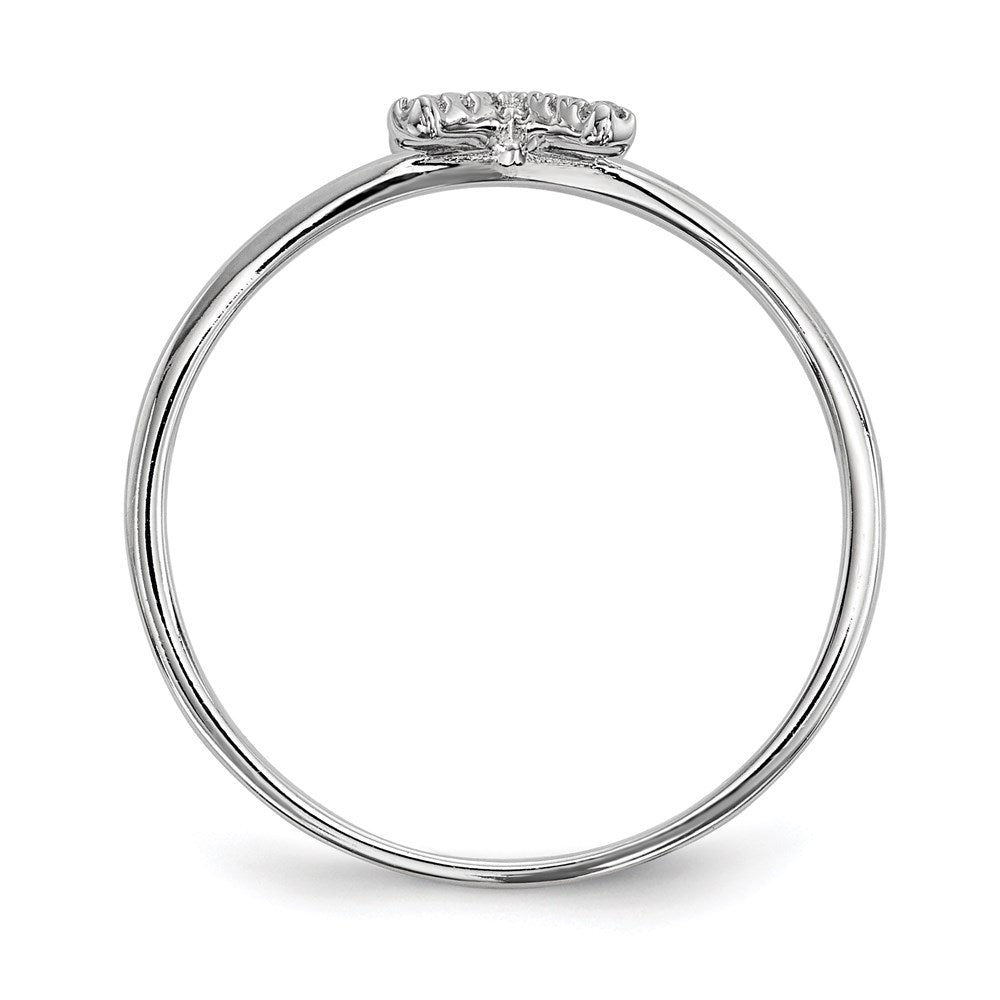 Sterling Silver Rhodium Plated Cz X & O 2 Ring Set (Size 7 Only)