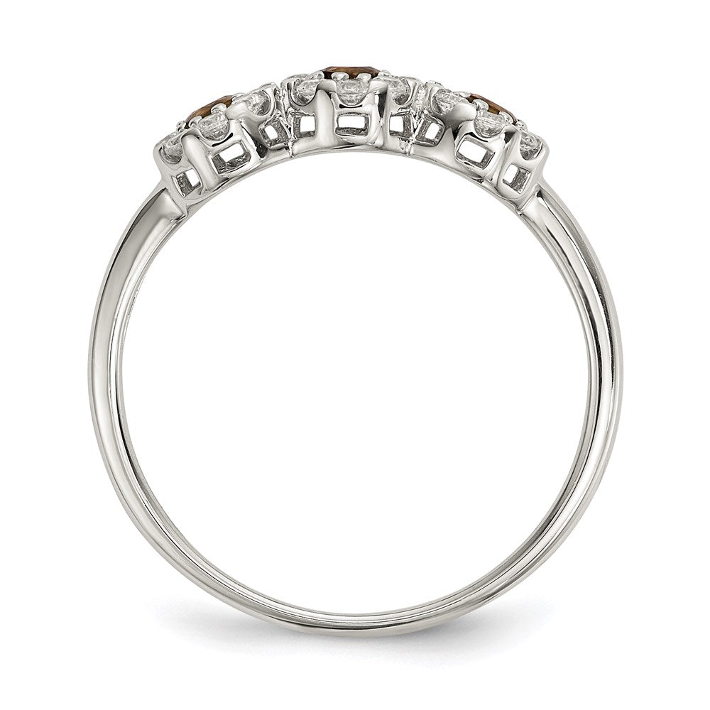 Sterling Silver Champagne Cz Ring (Size 7 Only)