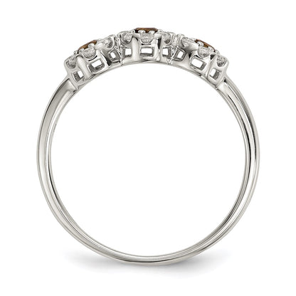 Sterling Silver Champagne Cz Ring (Size 7 Only)