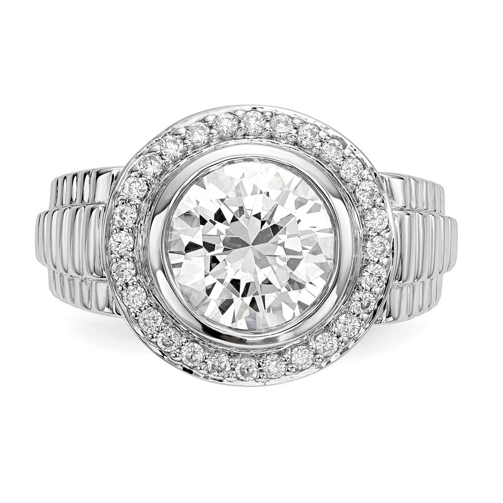 Sterling Silver Rhodium Plated Mens Cz Ring