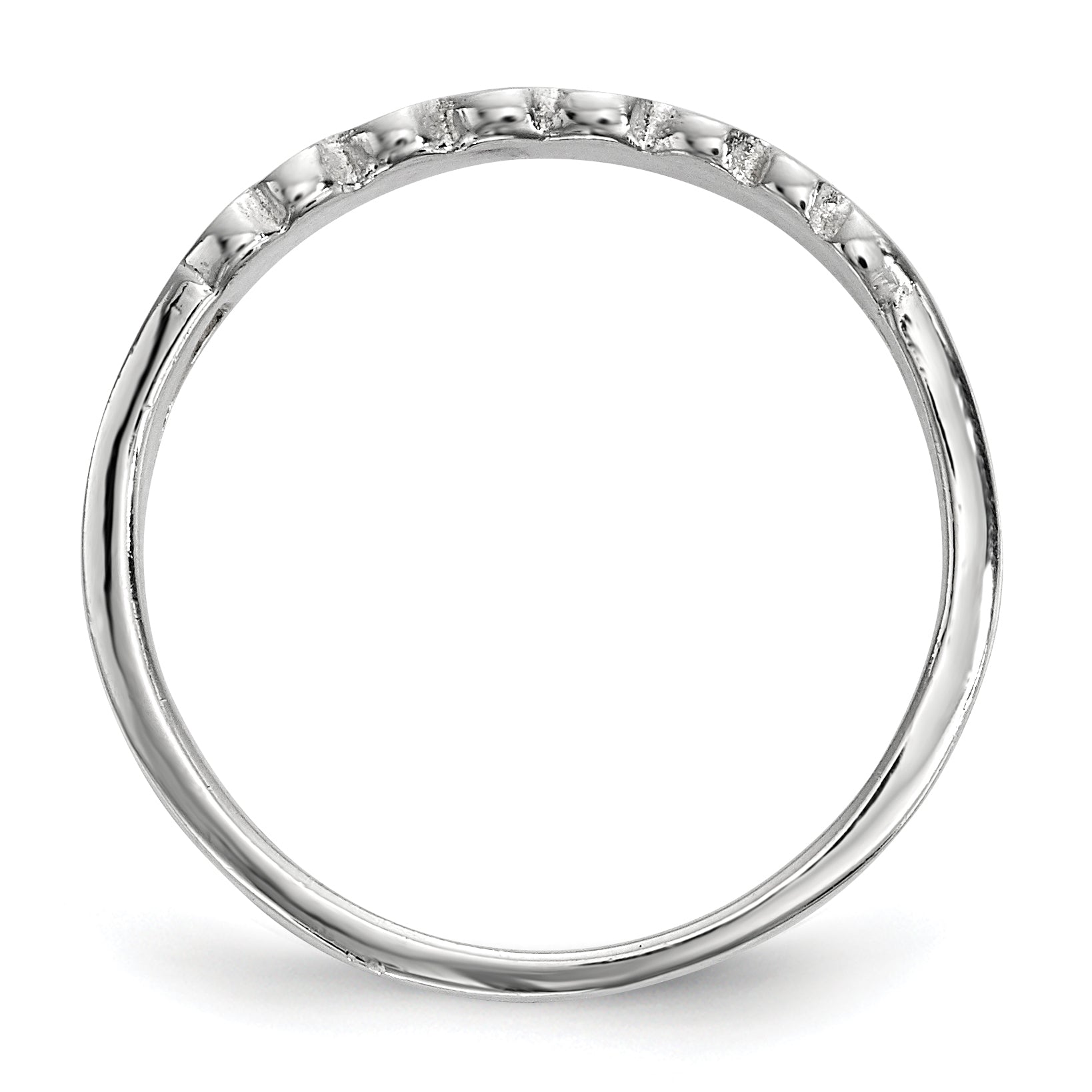 Sterling Silver Rhodium Plated Children'S Enameled Hearts Ring