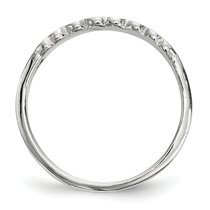 Sterling Silver Rhodium Plated Children'S Enameled Hearts Ring