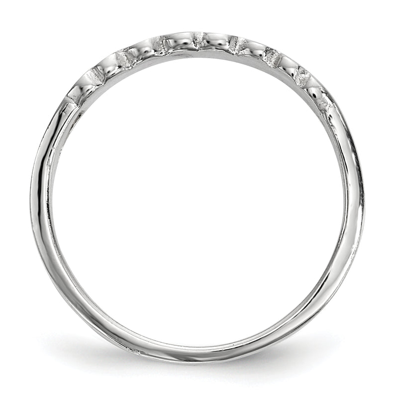 Sterling Silver Rhodium Plated Children'S Enameled Hearts Ring