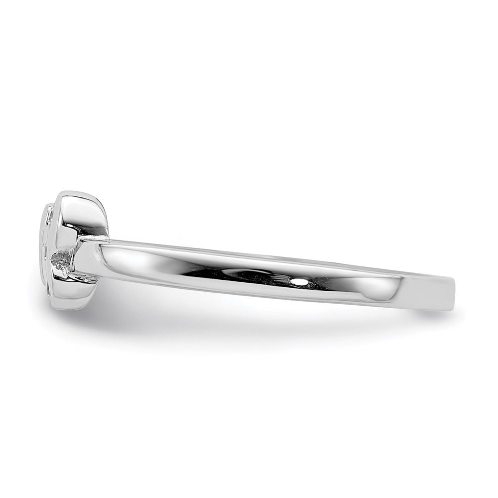 Sterling Silver Rhodium Plated Childs Cz Butterfly Ring (Size 4 Only)