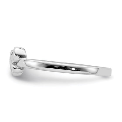 Sterling Silver Rhodium Plated Childs Cz Butterfly Ring (Size 4 Only)
