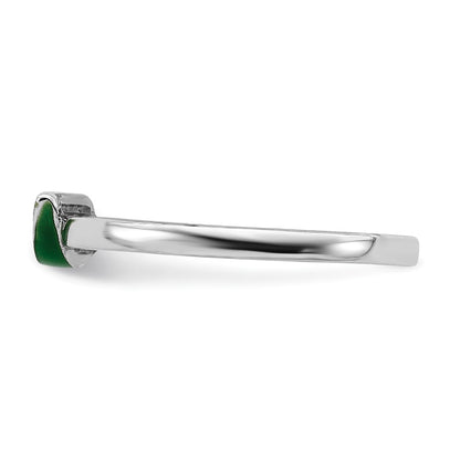 Sterling Silver Rhodium Plated Childs Enameled Watermelon Ring (Size 3 Only)