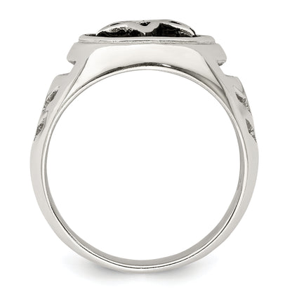 Sterling Silver Antiqued Star Of David Ring