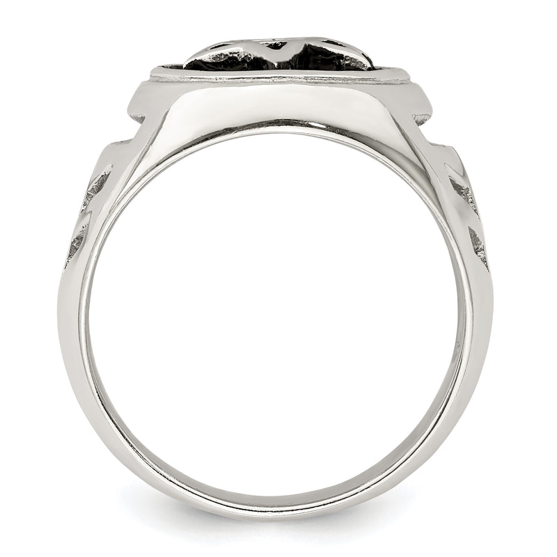Sterling Silver Antiqued Star Of David Ring