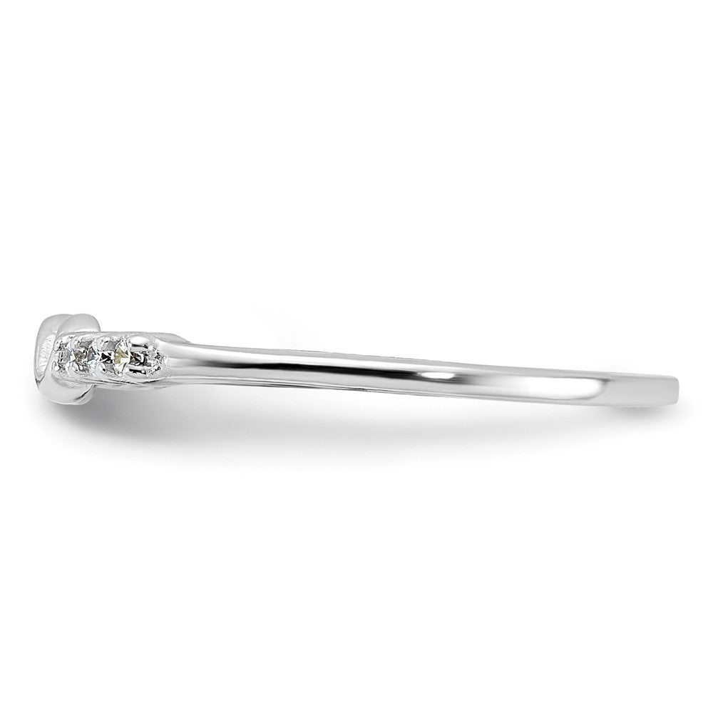 Sterling Silver Rhodium Plated Cz Infinity Ring