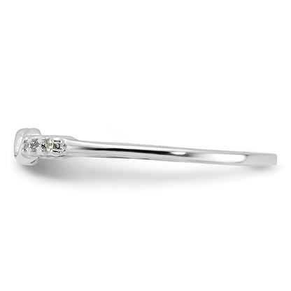 Sterling Silver Rhodium Plated Cz Infinity Ring