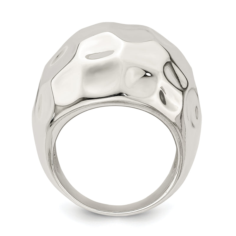 Sterling Silver Polished Textured Ring (Size 6 Only)