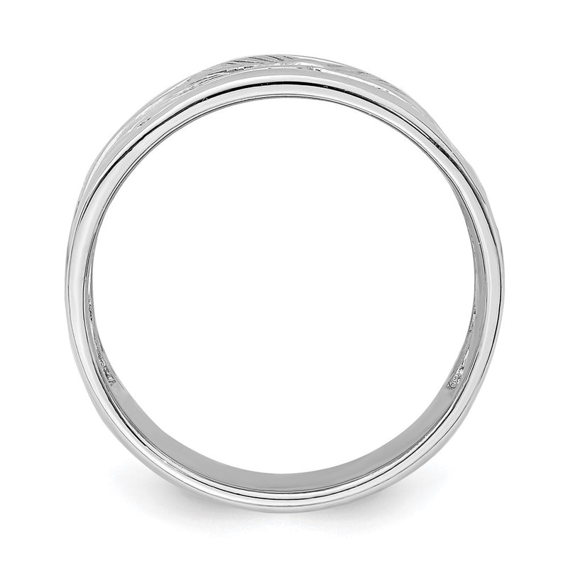 Sterling Silver Rhodium Plated Flower Ring