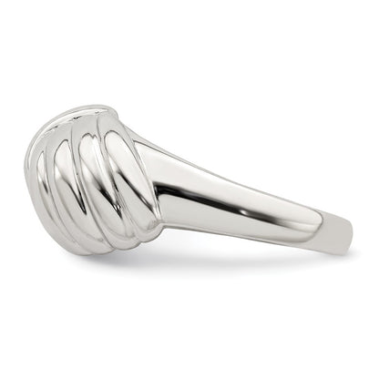 Sterling Silver Weaved Scalloped Ring (Size 8 Only)