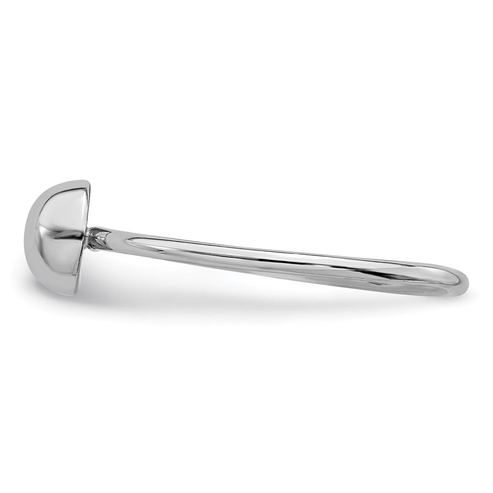 Sterling Silver Rhodium Plated Polished Bead Ring