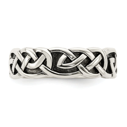 Sterling Silver Antiqued Celtic Knot Band