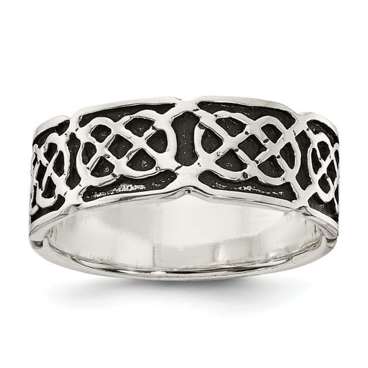 Sterling Silver Antiqued Celtic Ring (Size 7 Only)