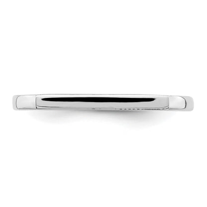 Sterling Silver Rhodium Plated Polished Bar Ring