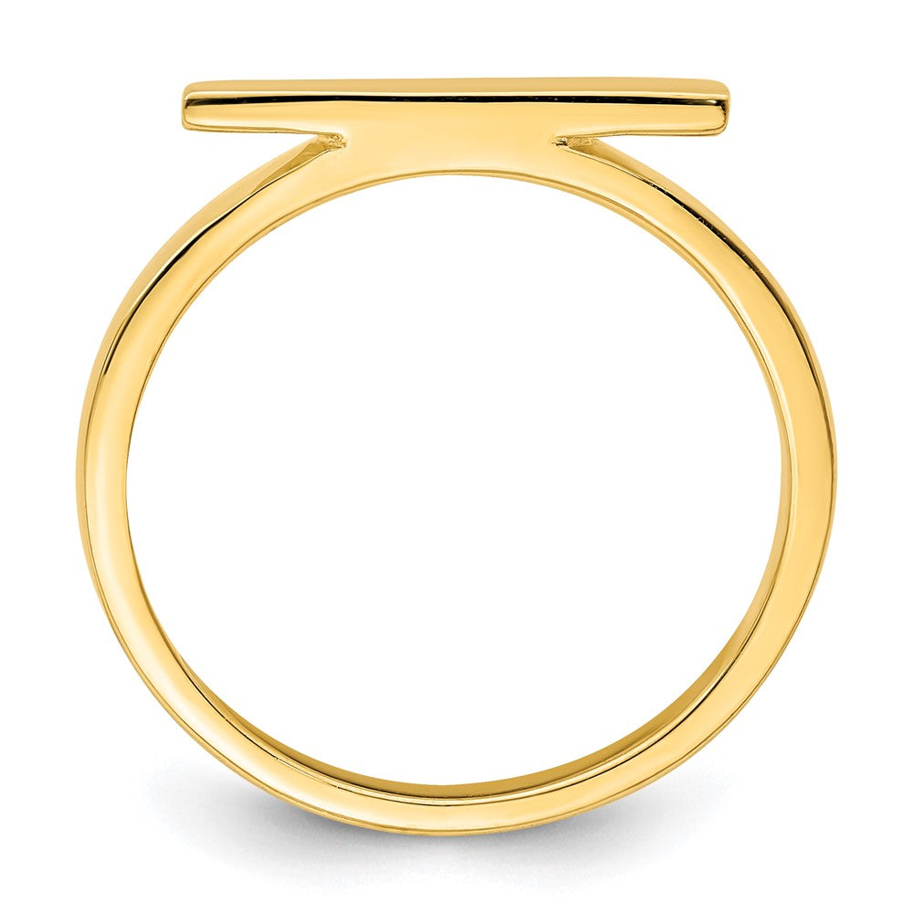 Sterling Silver Gold Tone Polished Bar Ring (Size 6 Only)