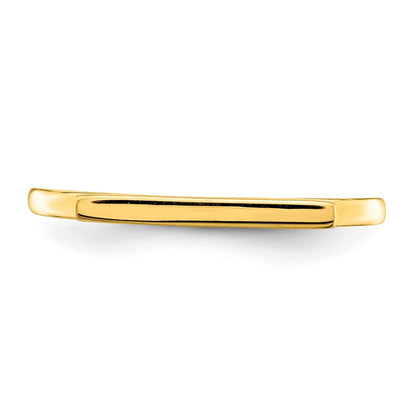 Sterling Silver Gold Tone Polished Bar Ring (Size 6 Only)
