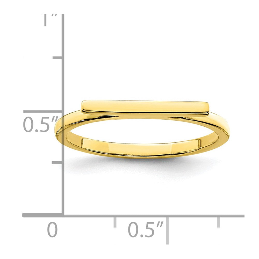 Sterling Silver Gold Tone Polished Bar Ring (Size 6 Only)