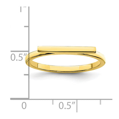 Sterling Silver Gold Tone Polished Bar Ring (Size 6 Only)