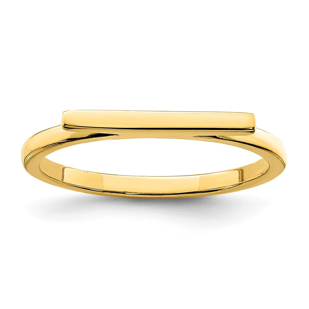 Sterling Silver Gold Tone Polished Bar Ring (Size 6 Only)