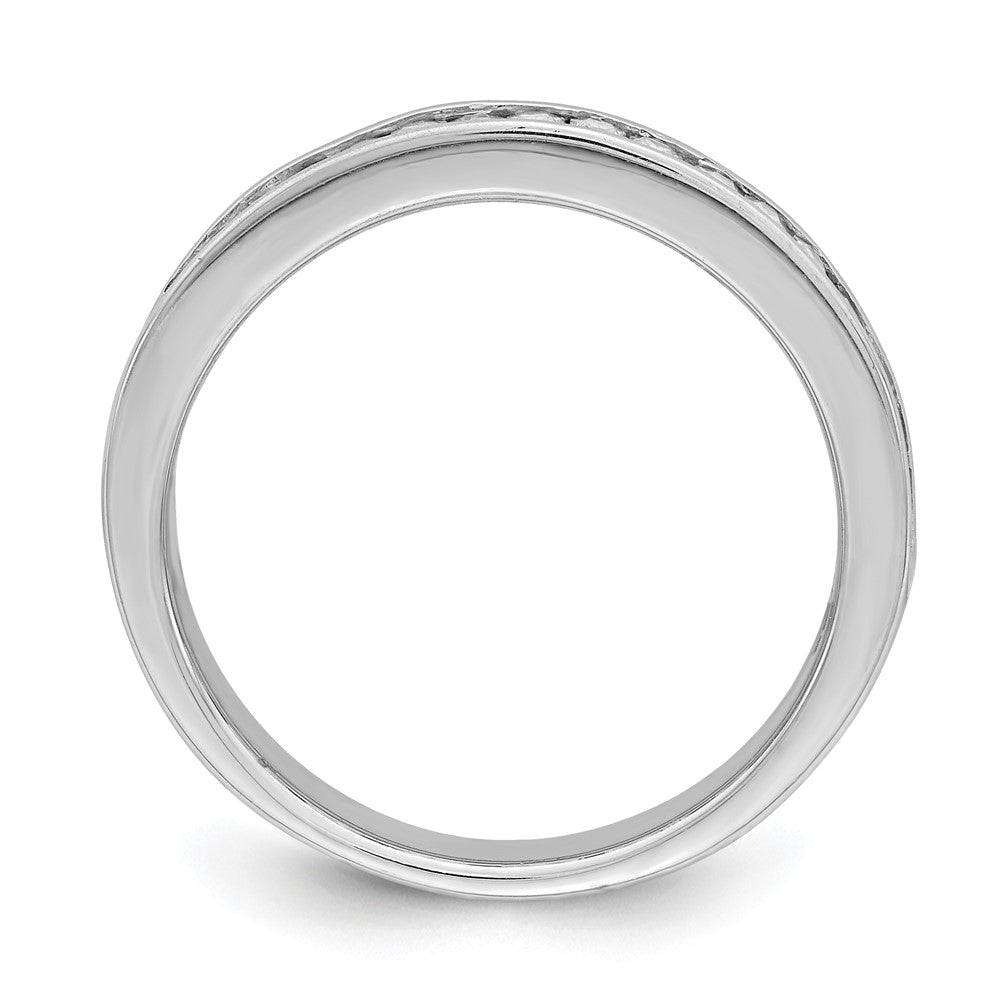 Sterling Silver Rhodium Plated Cz Ring