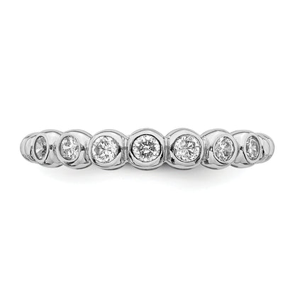 Sterling Silver Rhodium Plated Cz Ring