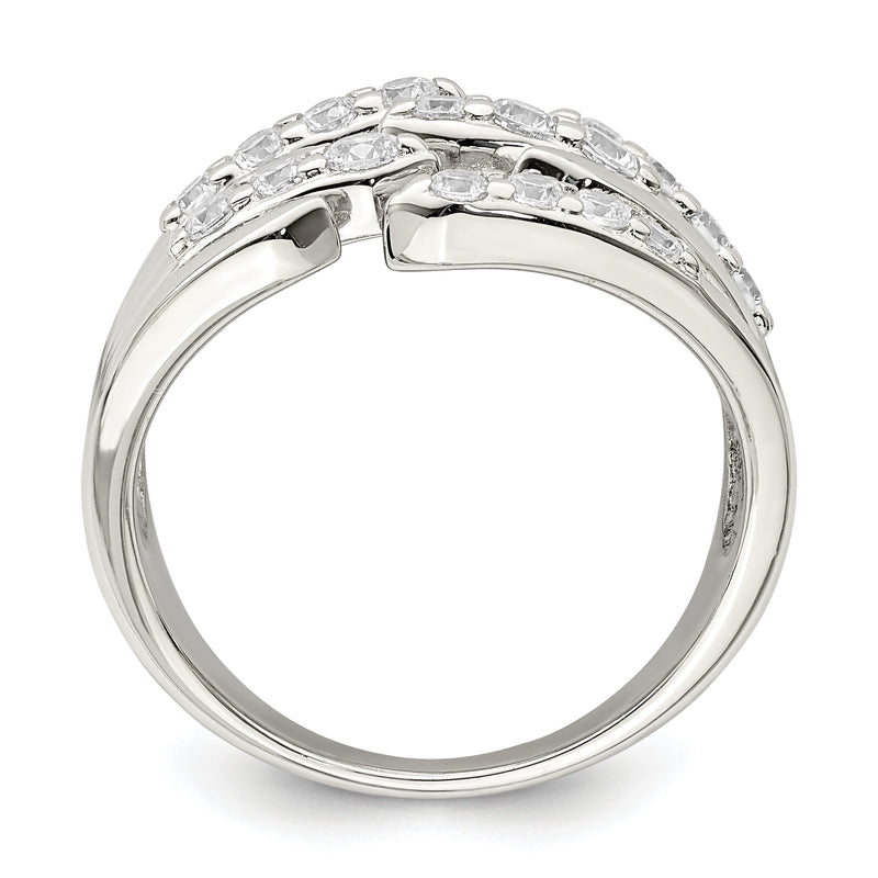 Sterling Silver Cz Fancy Band