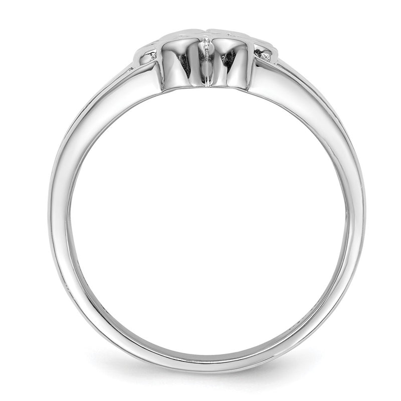 Sterling Silver Rhodium Plated Multi Row Bezel Cz Ring (Size 6 Only)