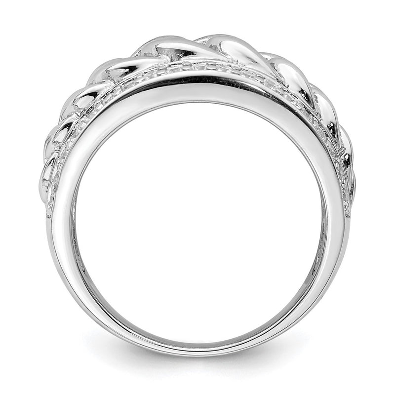 Sterling Silver Rhodium Plated Cz Ring (Size 6 Only)