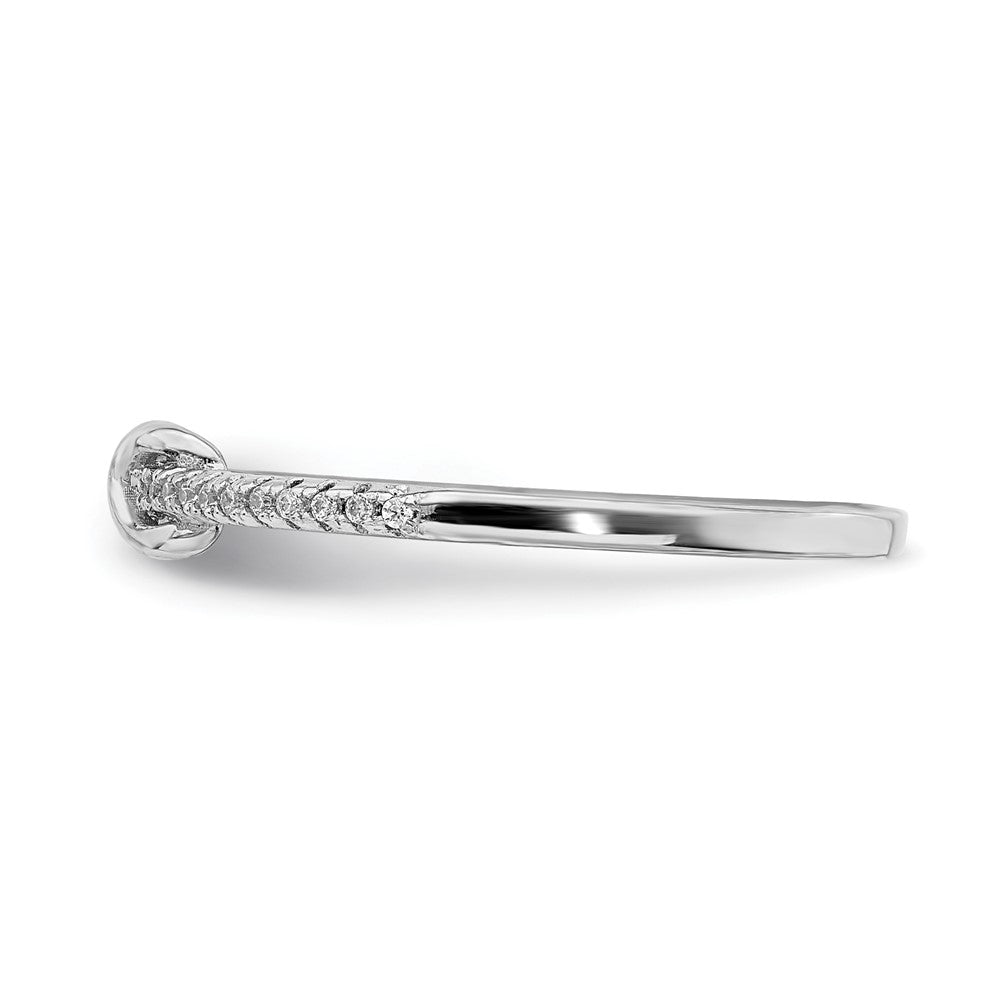 Sterling Silver Rhodium Plated Cz Infinity Ring