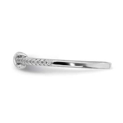 Sterling Silver Rhodium Plated Cz Infinity Ring