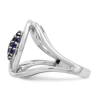 Sterling Silver Rhod Plat Iolite Ring (Size 6 Only)
