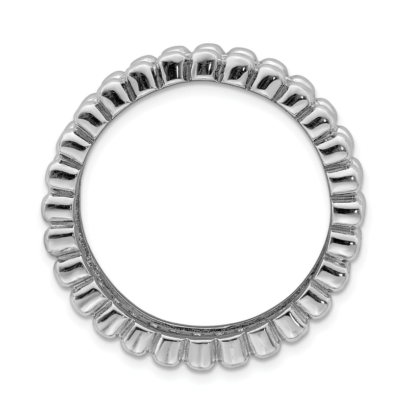 Sterling Silver Rhodium Plated Cz Ring