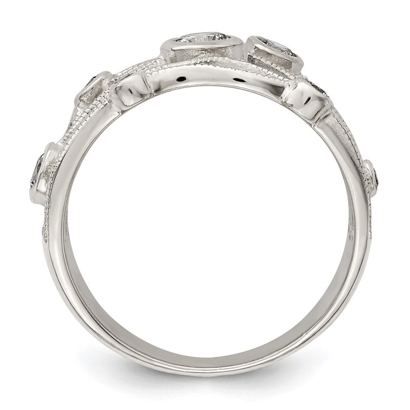 Sterling Silver Fancy Cz Ring
