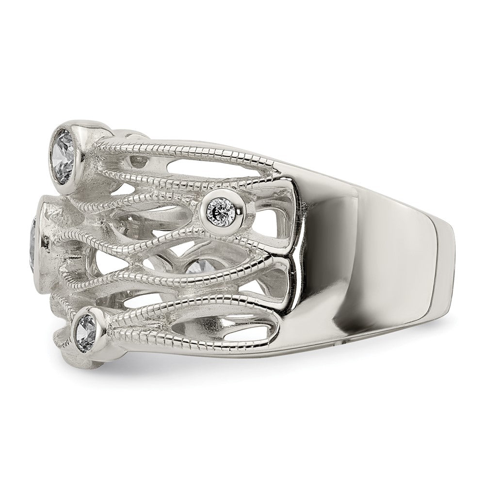 Sterling Silver Fancy Cz Ring