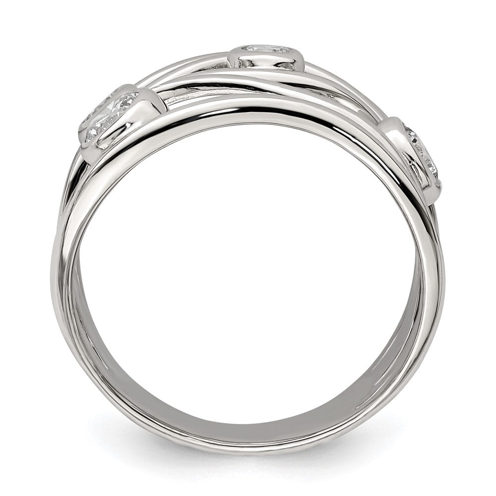 Sterling Silver Fancy Cz Ring