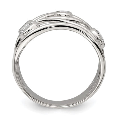 Sterling Silver Fancy Cz Ring