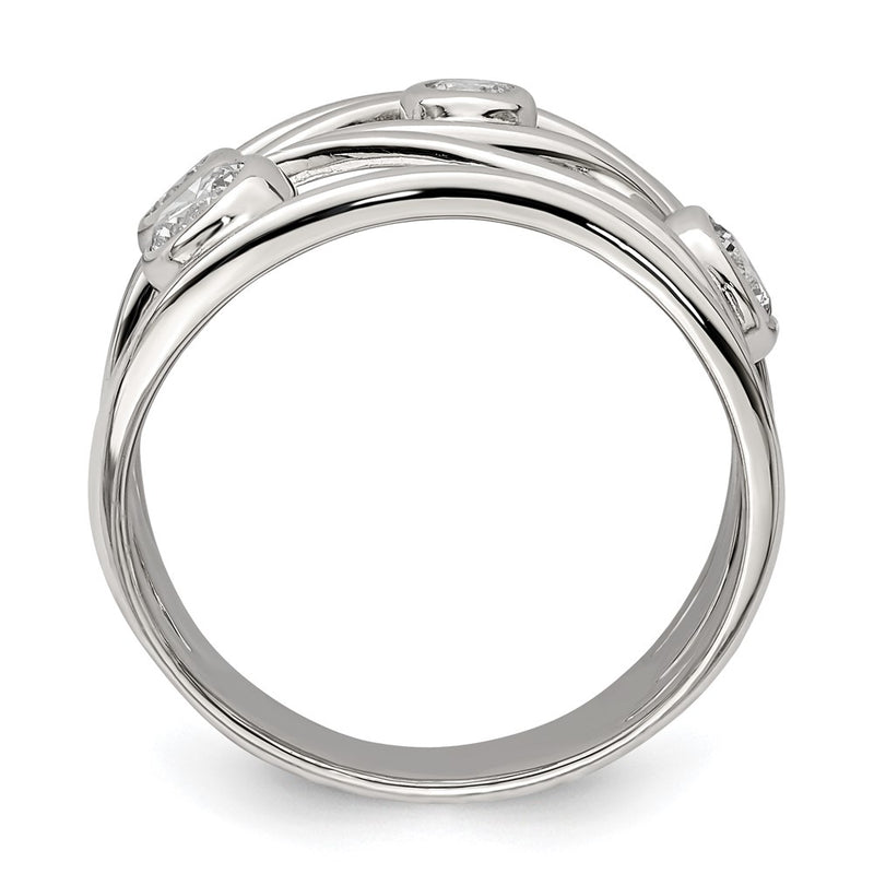 Sterling Silver Fancy Cz Ring