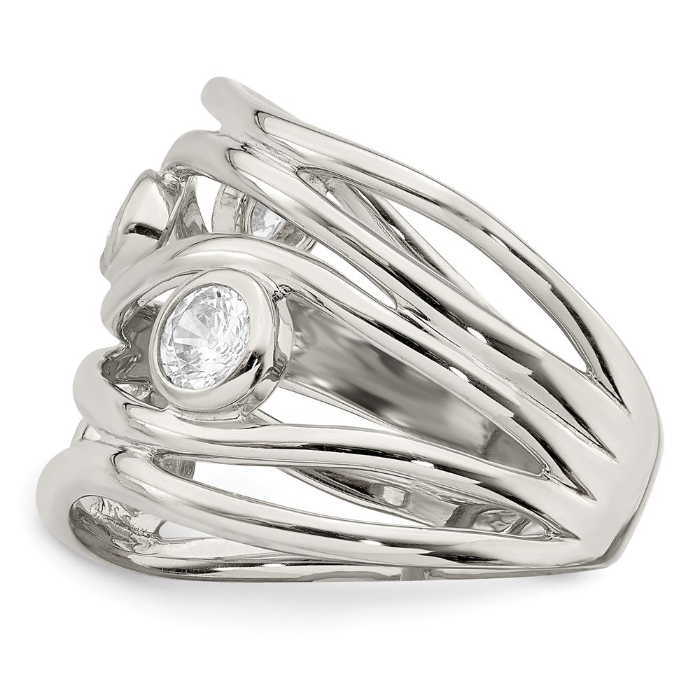 Sterling Silver Fancy Cz Ring