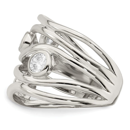 Sterling Silver Fancy Cz Ring