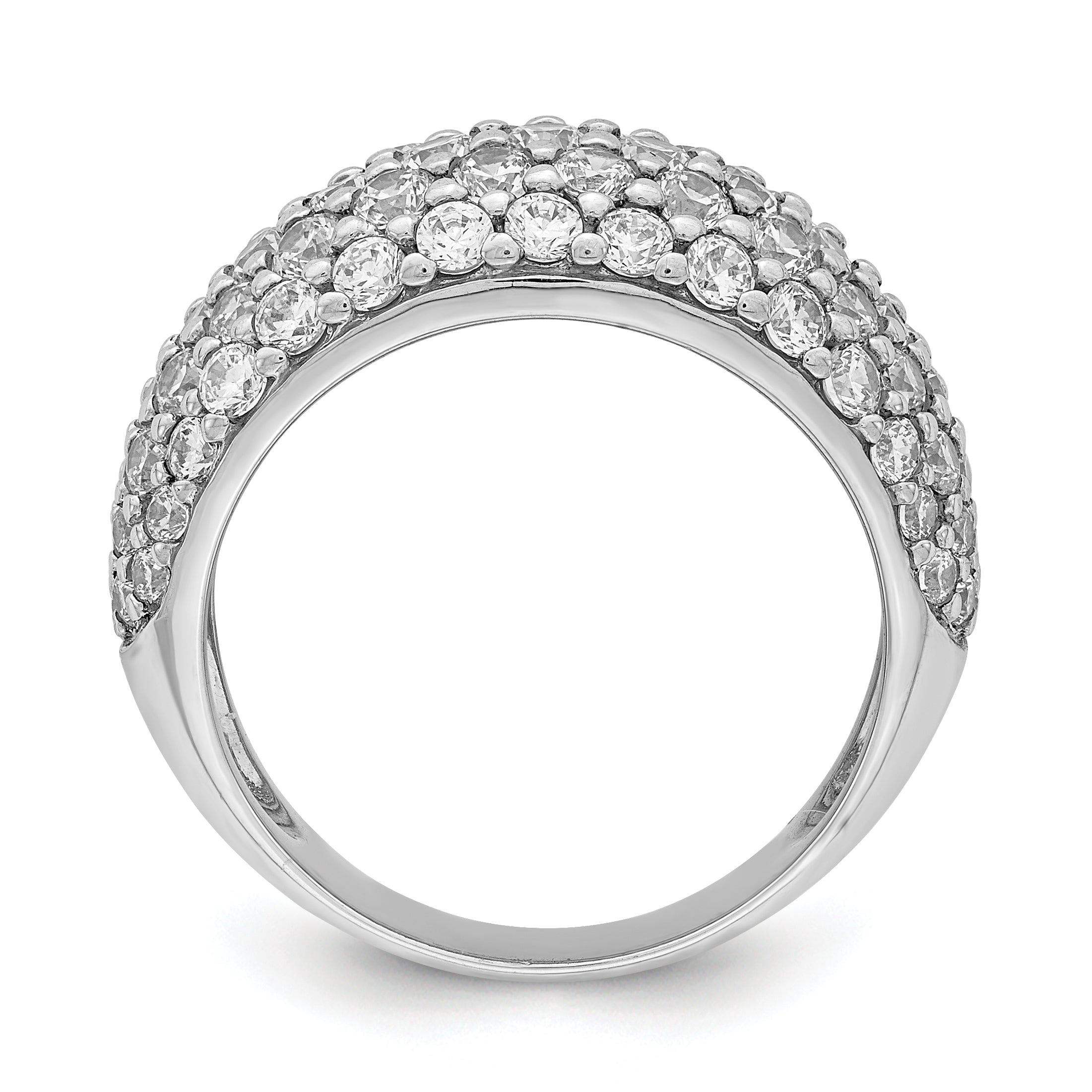 Sterling Silver Rhodium Plated Cz Ring (Size 7 Only)
