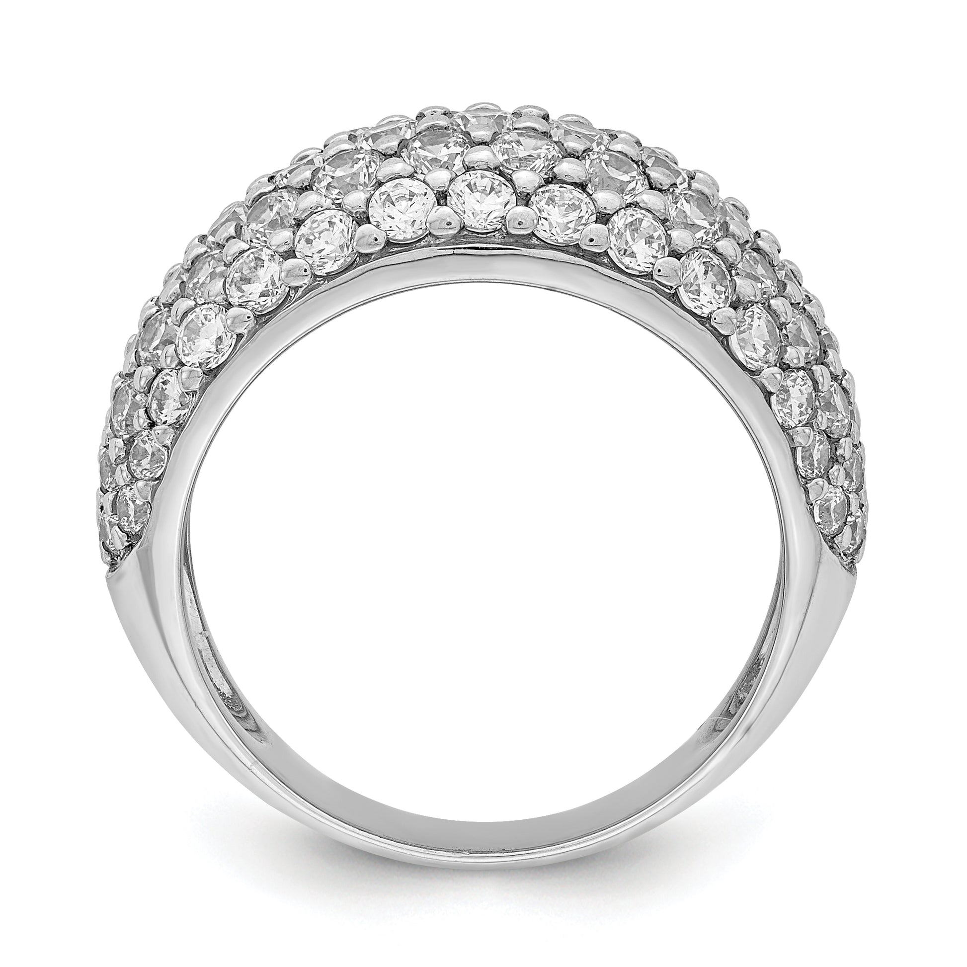 Sterling Silver Rhodium Plated Cz Ring (Size 7 Only)