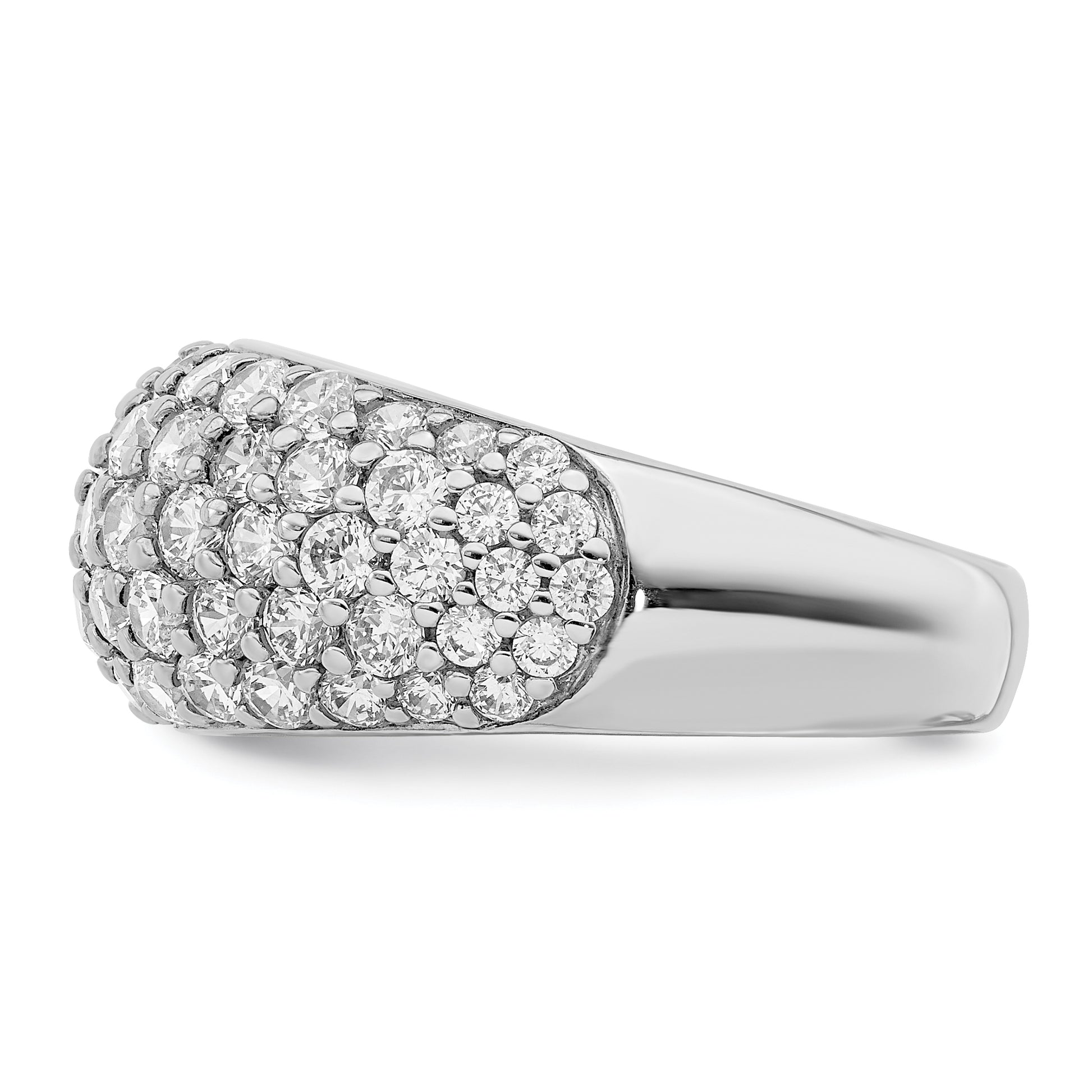 Sterling Silver Rhodium Plated Cz Ring (Size 7 Only)